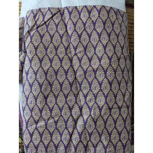 THE LAND OF NOD 100% Cotton Purple & Gold Flat Bed Skirt With Diamond Pattern